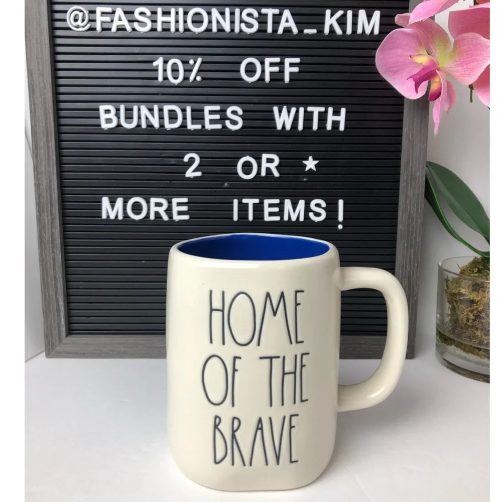 ©️ NEW Rae Dunn HOME OF THE BRAVE mug - Picture 8 of 10